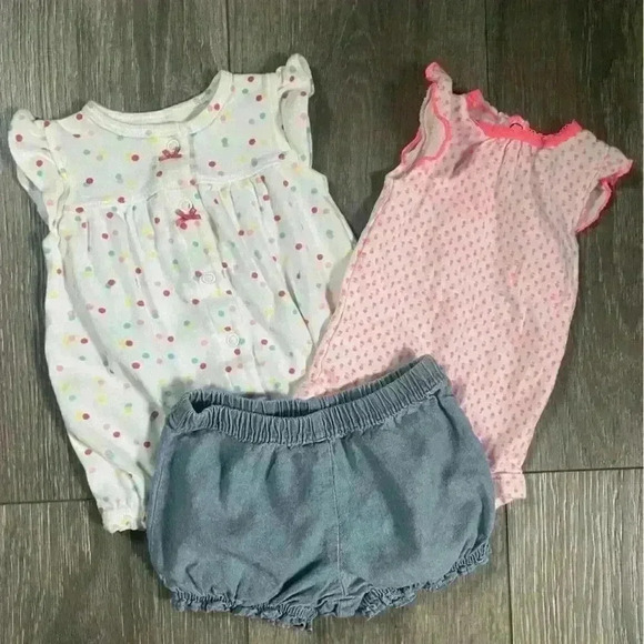 Carter’s 3 Month Girl Bundle Onsies and Diaper Cover - Picture 1 of 11
